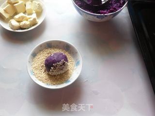 紫色魅惑--紫薯奶酪球的做法步骤:5