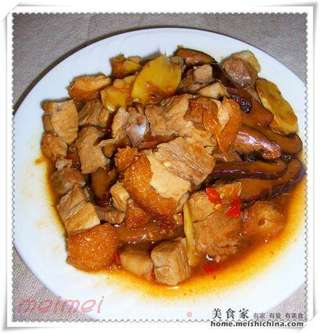 家常菜肴@@冬菇丝炒烧肉的做法步骤:6