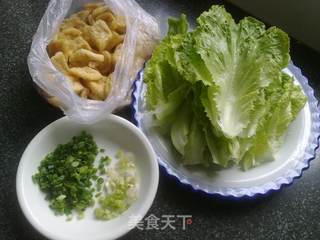 【蚝油豆泡扒生菜】的做法步骤：1