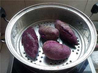 香甜豆沙紫薯球的做法步骤:2