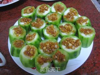 蒜蓉蒸丝瓜的做法步骤:4
