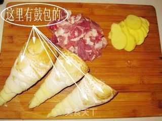 绿笋炒肉片的做法步骤：2