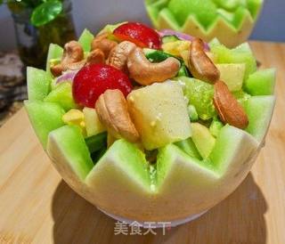 【夏日小凉菜】换个漂亮的小碗让色拉更加诱人—香瓜色拉的做法步骤:7