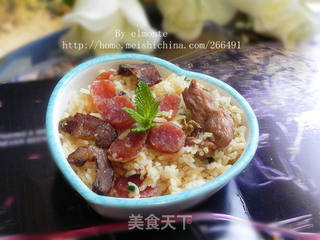 电饭锅版---腊味煲仔饭的做法步骤:8