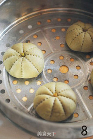 【全麦抹茶豆沙包】抹茶和豆沙是绝配搭档的做法步骤:8