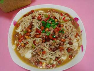 【川菜】 金针菇豆花肉末的做法步骤：16