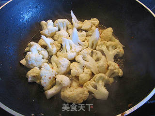 XO酱鸡丝炒菜花的做法步骤：4