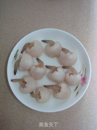 【粤菜】荔枝虾球的做法步骤:3