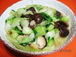 清炒香菇油菜的做法步骤:5