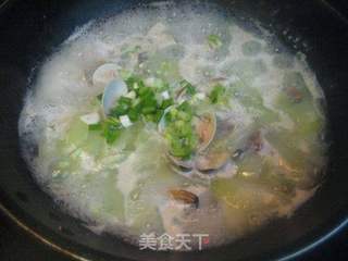 老黄瓜豆瓣蛤蜊汤的做法步骤:7