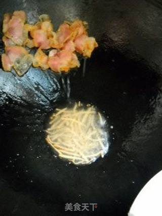 蒜苗腊肉百叶丝的做法步骤:6