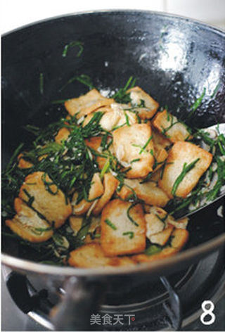 【虾皮韭菜烧豆腐】——两个搭配给豆腐提鲜的做法步骤:8