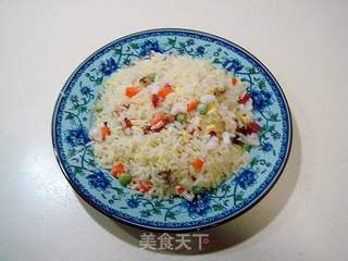 【浙菜】――浙南温州风味“锦绣虾粒炒饭”的做法步骤：9