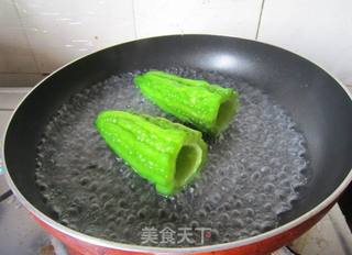 土豆酿苦瓜的做法步骤：3