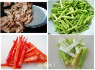 蒜薹炒肉片的做法步骤:2