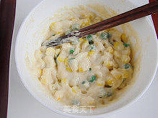 清香怡人—鸡蛋玉米豌豆饼的做法步骤:4