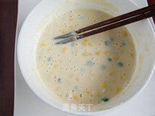 清香怡人—鸡蛋玉米豌豆饼的做法步骤:6