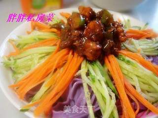鸡肉青椒炸酱面--手擀紫薯面的做法步骤：15