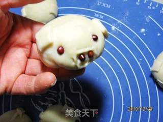蜜豆小猪包的做法步骤:9
