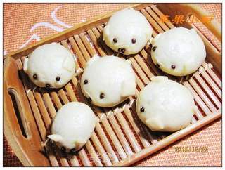 蜜豆小猪包的做法步骤:11