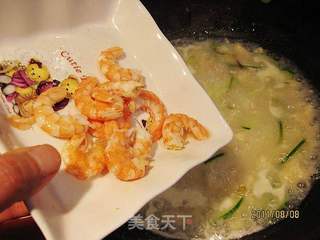 黄瓜鲜虾疙瘩汤的做法步骤:8