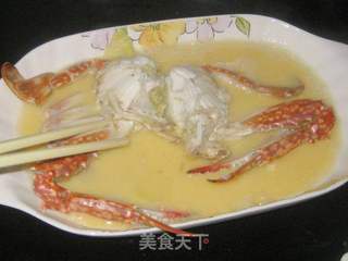 梭子蟹蒸鸡蛋的做法步骤:6