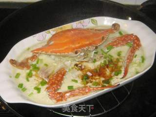 梭子蟹蒸鸡蛋的做法步骤:10