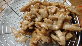 茭白肉丝炒毛豆的做法步骤：6