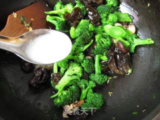 鲍汁菌菇西兰花的做法步骤:6