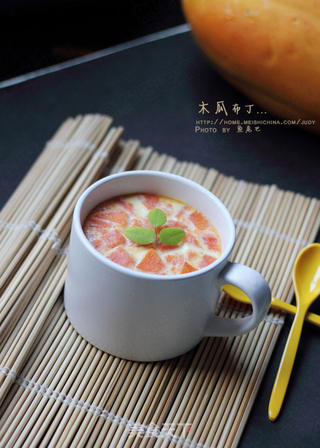 木瓜布丁---让你爱不释手的甜品的做法步骤:12