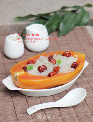 木瓜炖雪蛤---女性美容首选的做法步骤:8