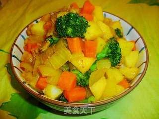 胖人也能吃的什蔬咖喱饭的做法步骤:7