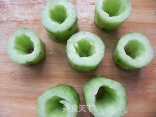 堆出来的美味--虾仁黄瓜盅的做法步骤:6