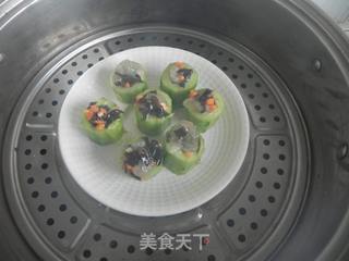 堆出来的美味--虾仁黄瓜盅的做法步骤:9