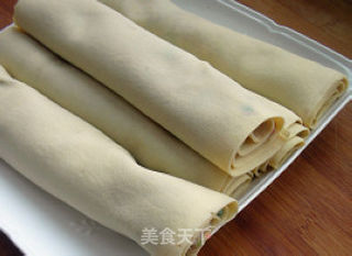 豆腐皮熏肉卷的做法步骤:4