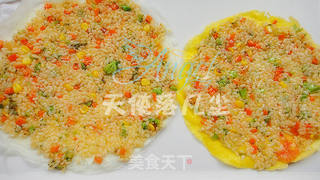 金银蛋卷炒饭的做法步骤:12