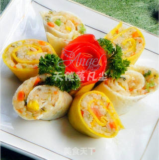 金银蛋卷炒饭的做法步骤:14