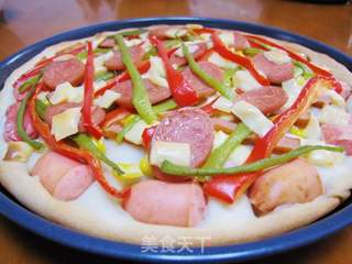 【DIY新奥尔良烤肉披萨】小文子出品~!【DIY火腿双层披萨】的做法步骤:14