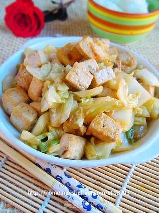 简单家常菜——白菜帮烧豆腐的做法步骤:12