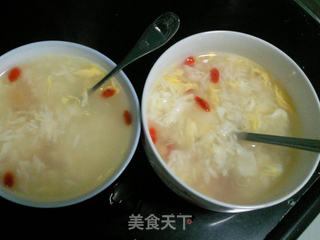女人养生方----桂圆杞子酒糟蛋花羹的做法步骤:5