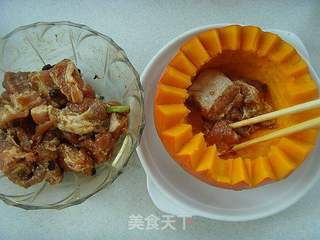 南瓜豉汁蒸排骨的做法步骤:5