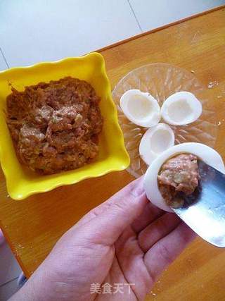 蛋白酿肉丸的做法步骤：1