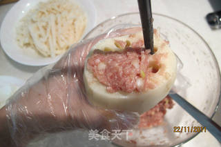 私家肉馅藕的做法步骤:4