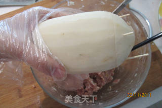 私家肉馅藕的做法步骤:6