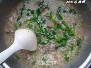 养生粥——茼蒿牛肉粥的做法步骤:7