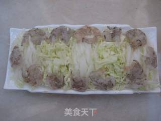 蒜蓉虾球蒸白菜的做法步骤:7