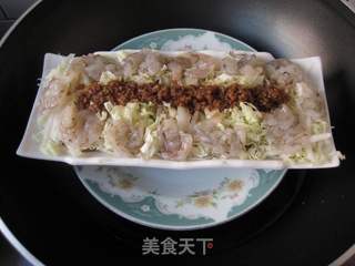蒜蓉虾球蒸白菜的做法步骤:12