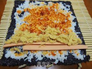 小文子出品~~【辣味火腿肉松寿司】的做法步骤:5