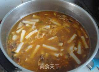 辣白菜炒年糕的做法步骤:7