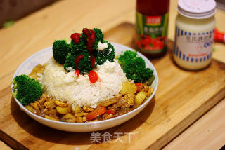 咖喱鸡烩饭圣诞版的做法步骤:6